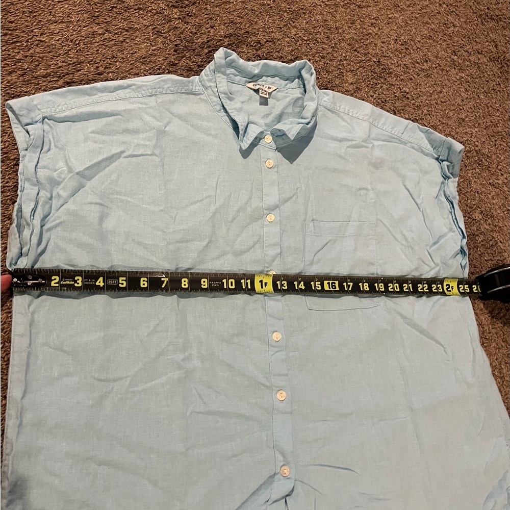 Orvis Women’s Beachy Blue S/S Linen Blend Button Up Collared Shirt Size 2XL - Picture 6 of 7